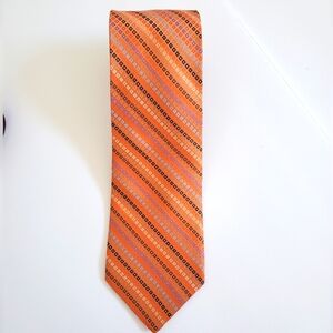 Peebles Executive Collection Orange Multicolor block tie